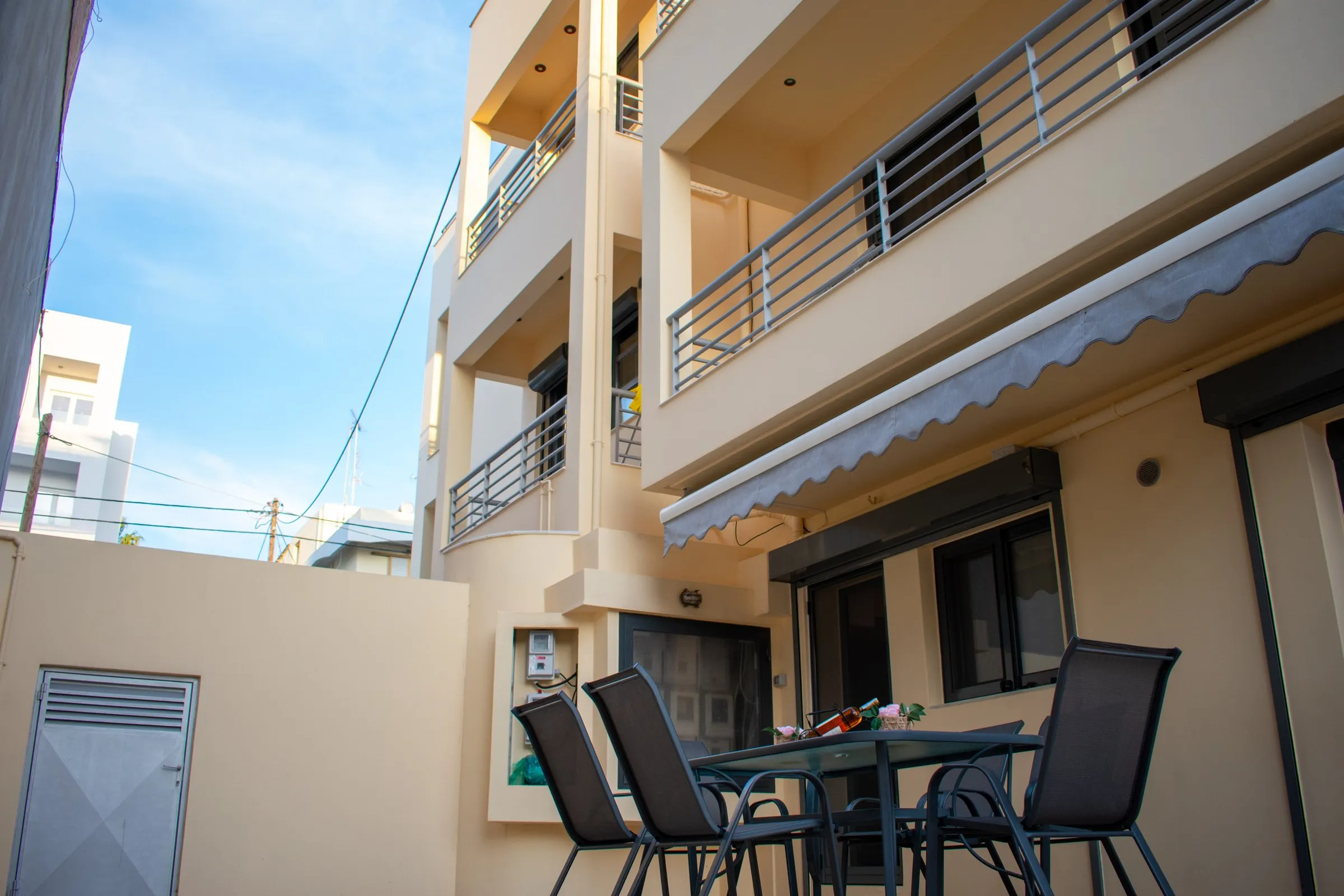 The Theo & MS building and its sunny terrace